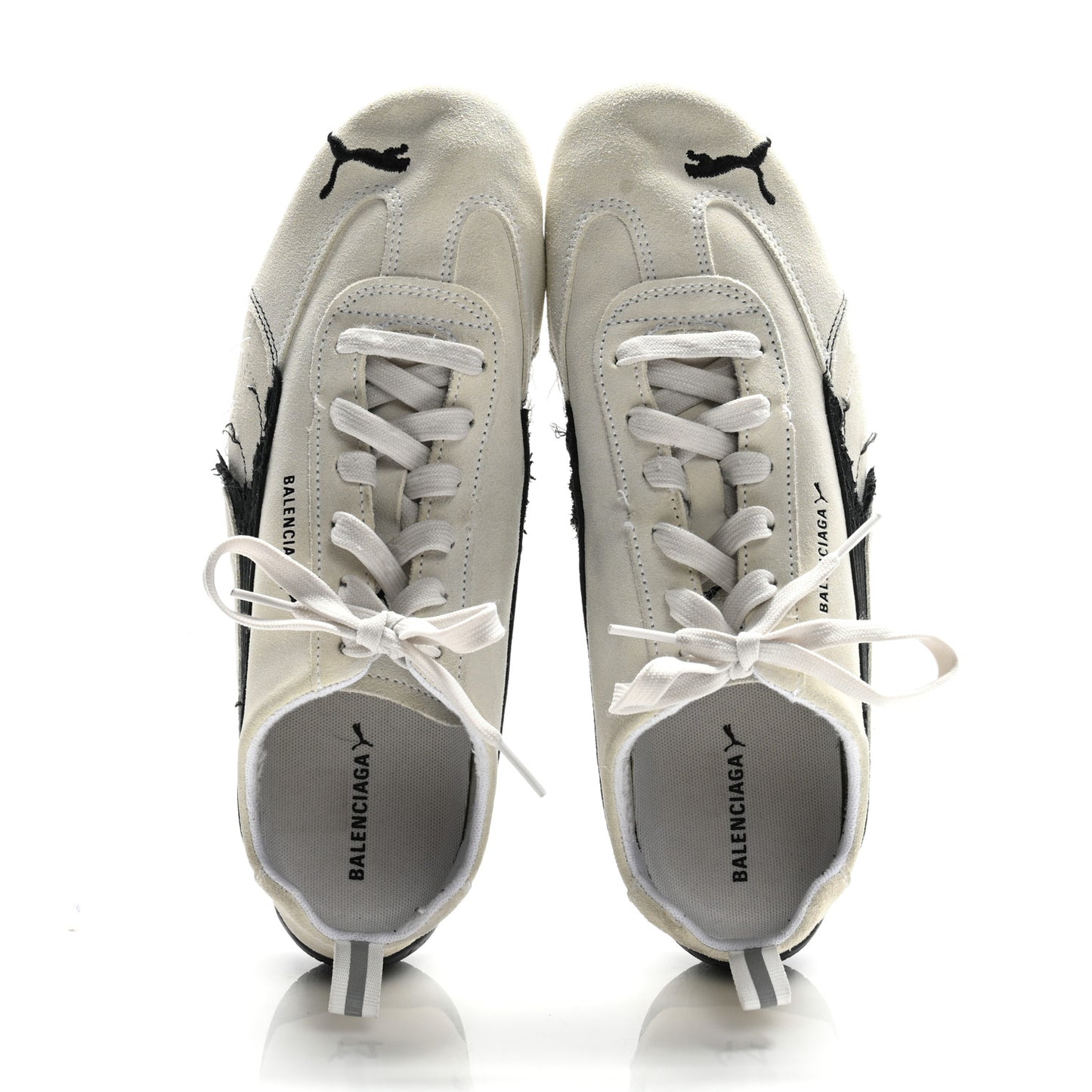 X PUMA Suede Distressed Speedcat Sneakers 41 White Black
