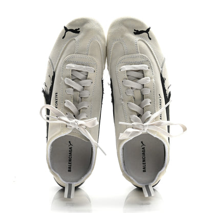 Balenciaga X PUMA Suede Distressed Speedcat Sneakers 41 White Black 2 of 9