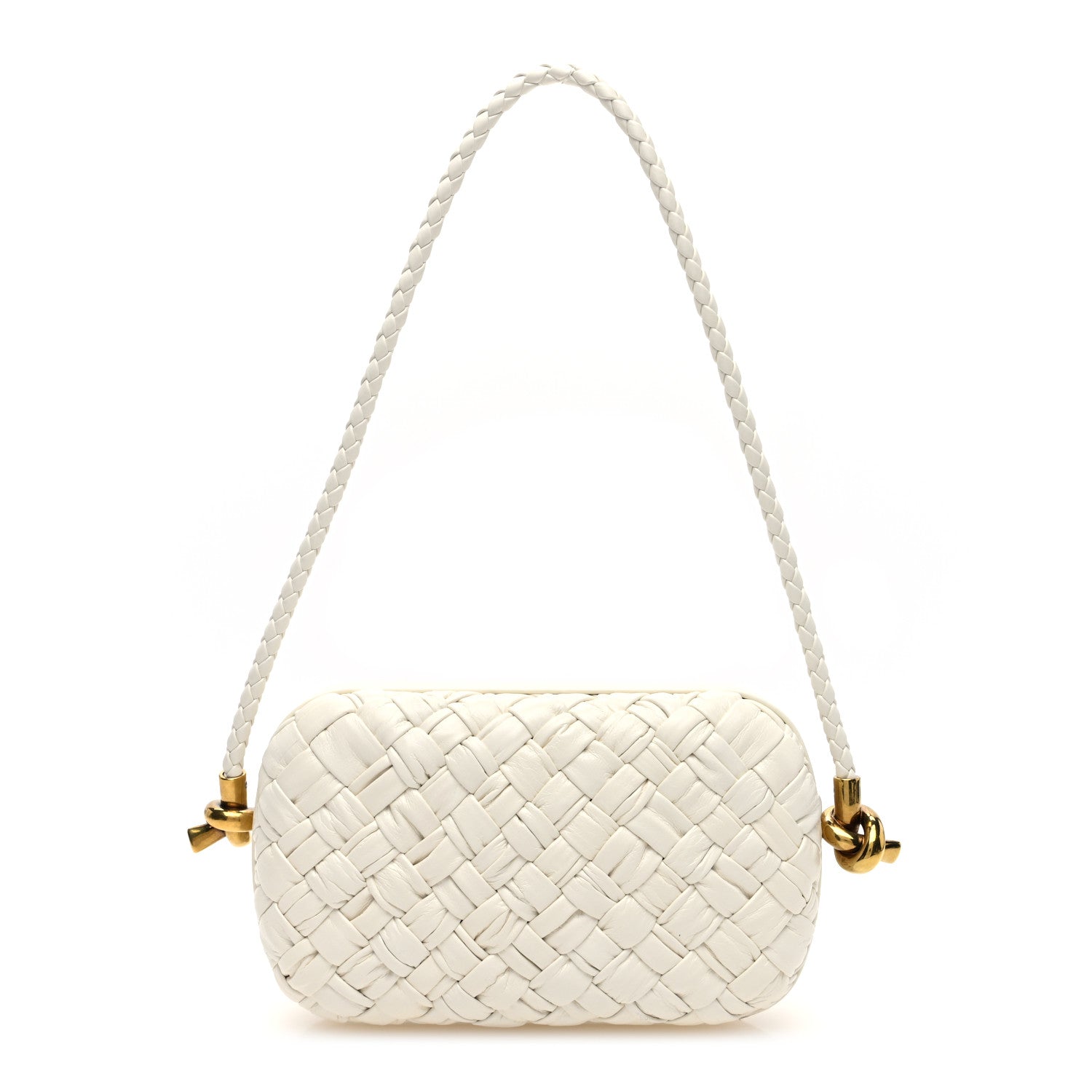 Bottega Veneta Calfskin Intrecciato Knot On Strap Bone 1 of 9