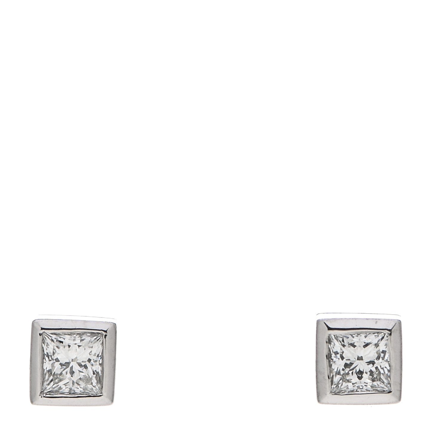 Platinum Diamond .14ctw Princess Cut Earrings