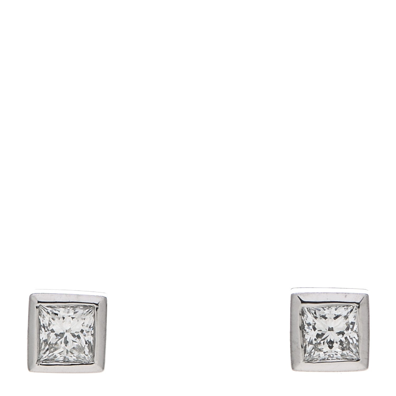 Tiffany Platinum Diamond .14ctw Princess Cut Earrings 1 of 4