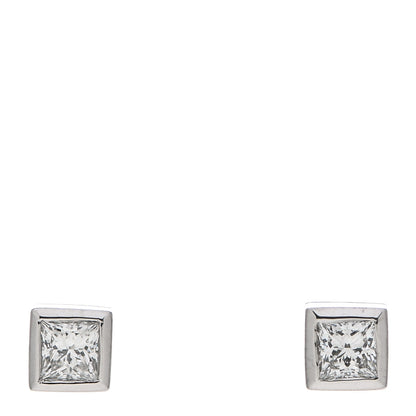 Tiffany Platinum Diamond .14ctw Princess Cut Earrings 1 of 4