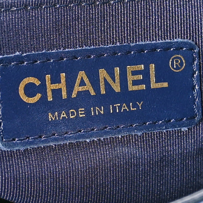 Chanel Calfskin Quilted CC Front Pocket Shopping Tote Navy 6 of 11