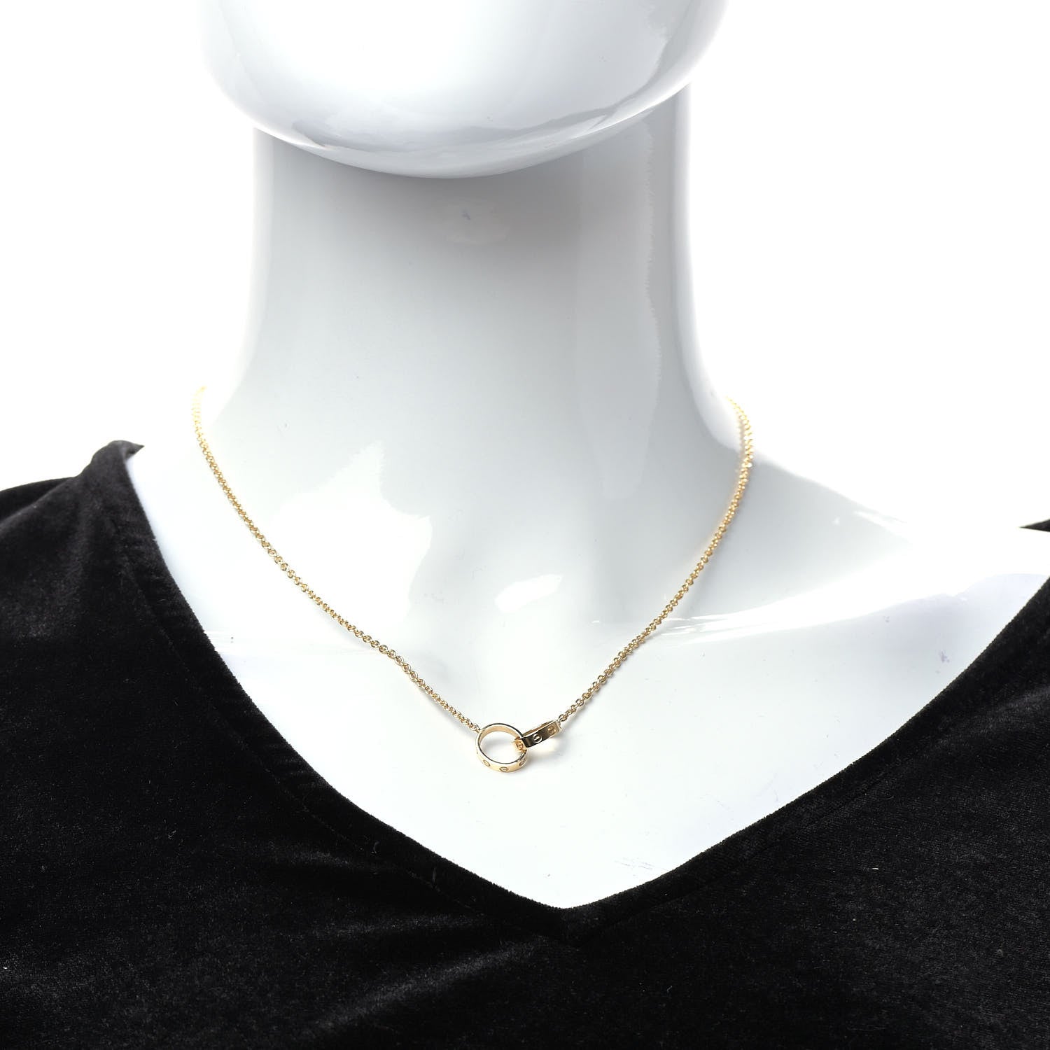 Cartier 18K Yellow Gold Interlocking LOVE Necklace 2 of 6