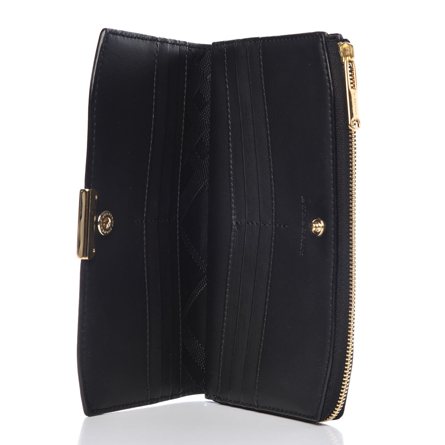 Signature Grain Calfskin Wallet Black