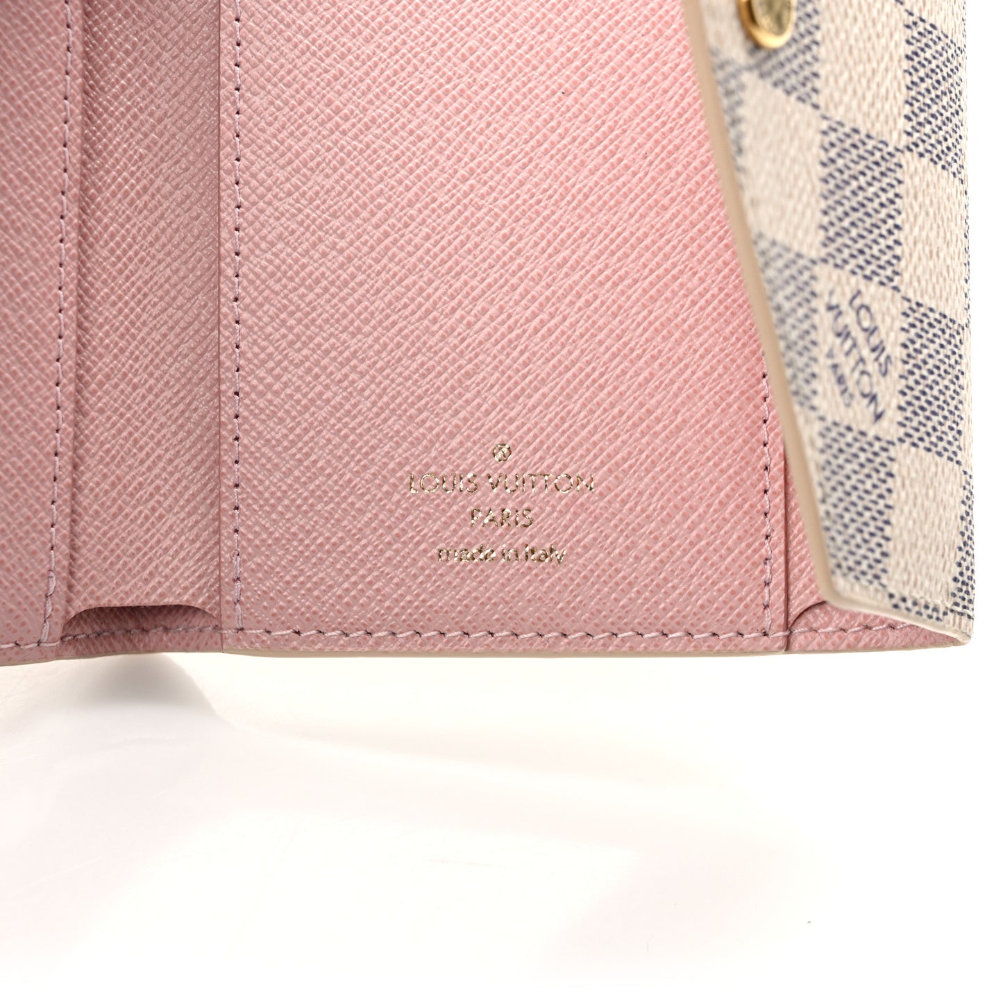 Damier Azur Victorine Wallet Rose Ballerine