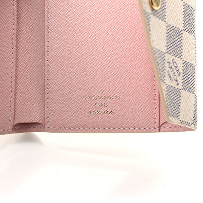 Louis Vuitton Damier Azur Victorine Wallet Rose Ballerine 6 of 7