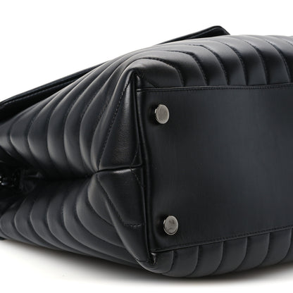 Saint Laurent Calfskin Y Quilted Monogram Monochrome Large Loulou Chain Satchel Black 10 of 11