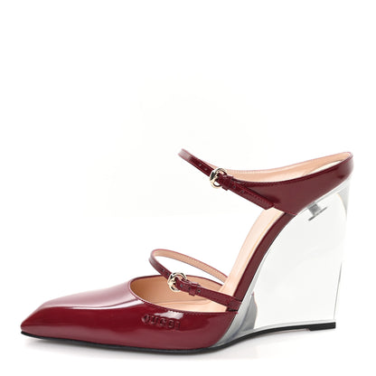 Gucci Patent Wedge Mules 39 Rosso Ancora 1 of 10