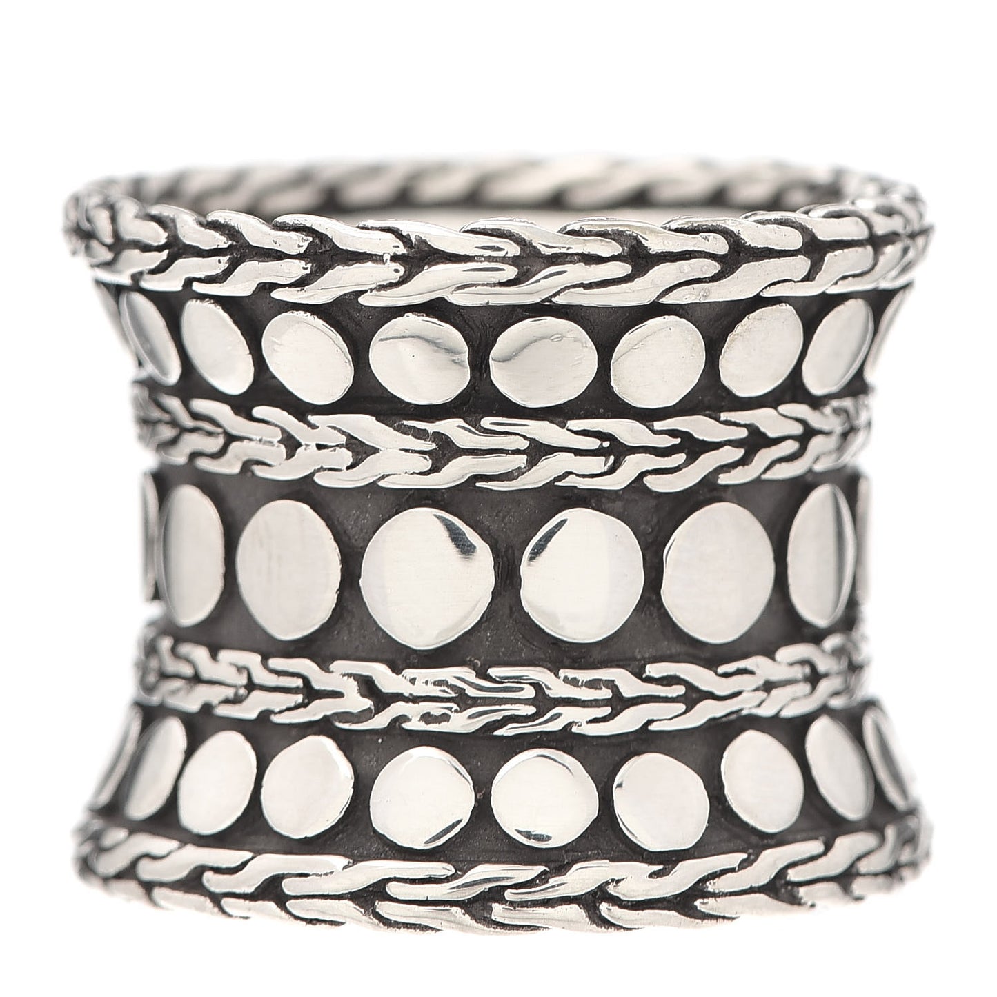 Sterling Silver Wide Dot Band Ring 52 6