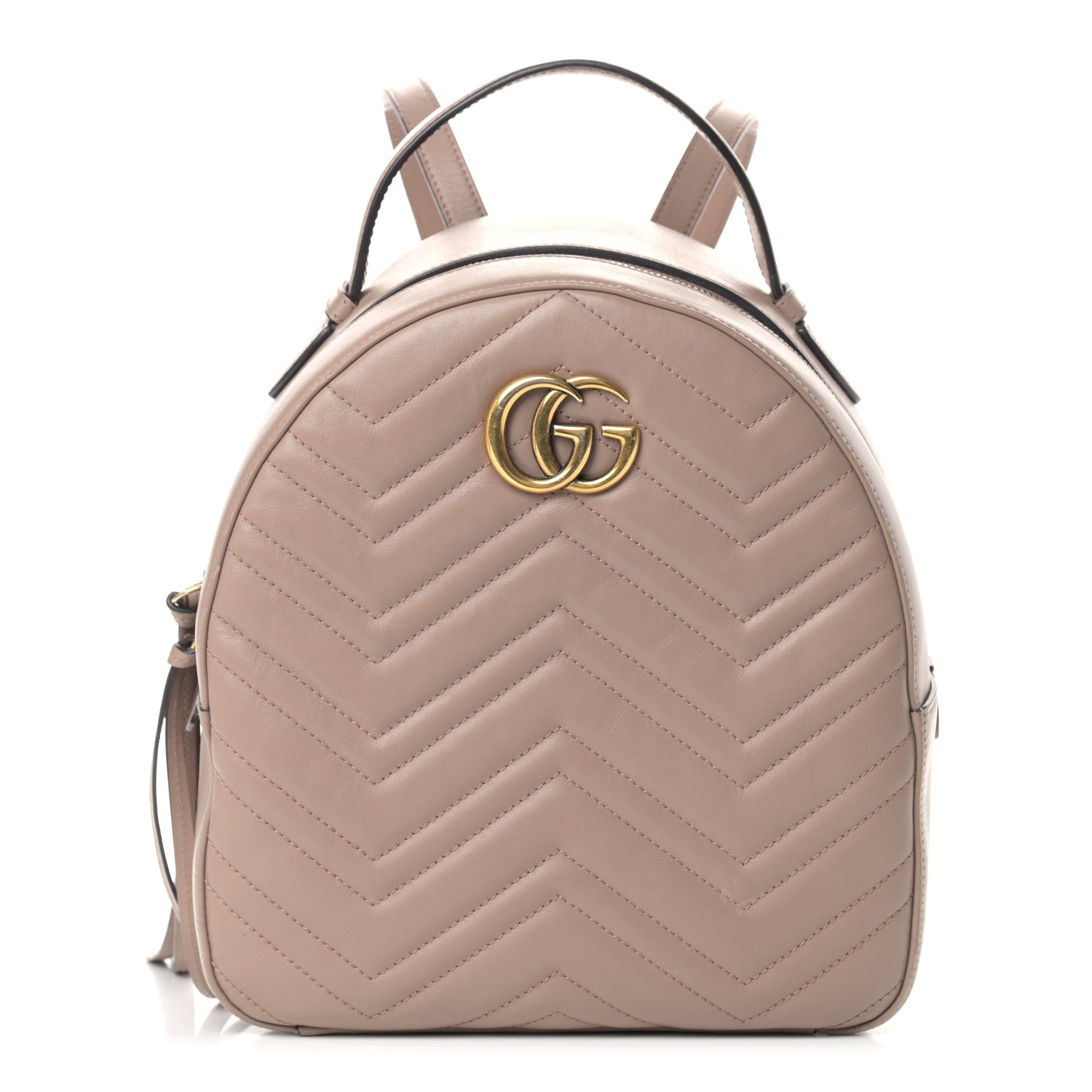 Gucci Calfskin Matelasse GG Marmont Dome Backpack Porcelain Rose 1 of 14