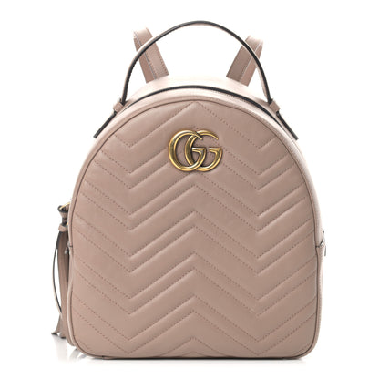 Gucci Calfskin Matelasse GG Marmont Dome Backpack Porcelain Rose 1 of 14
