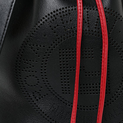 Fendi Vitello Grace F is Fendi Stamp Patch Perforated Small Mon Tresor Bucket Bag Black 6 of 8