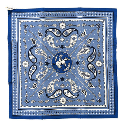 Hermes Silk Le Rodeo Des Fruits Bandana Scarf 55 Bleu Jean Marine 1 of 3