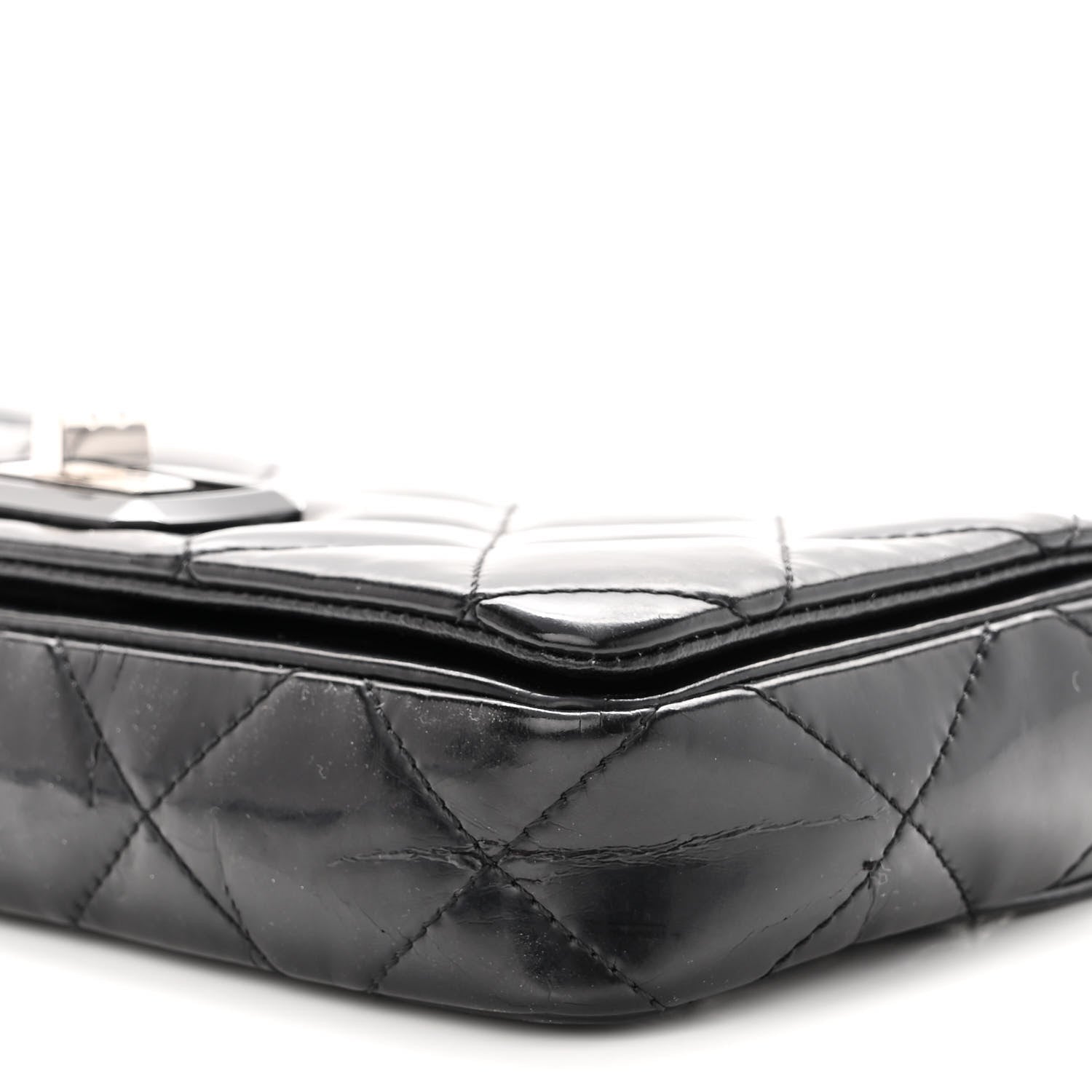 Chanel Patent Quilted Mademoiselle East West Flap Black 10 of 15