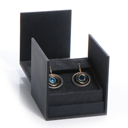David Yurman 18K Yellow Gold Sterling Silver Blue Topaz Mobile Earrings 4 of 4