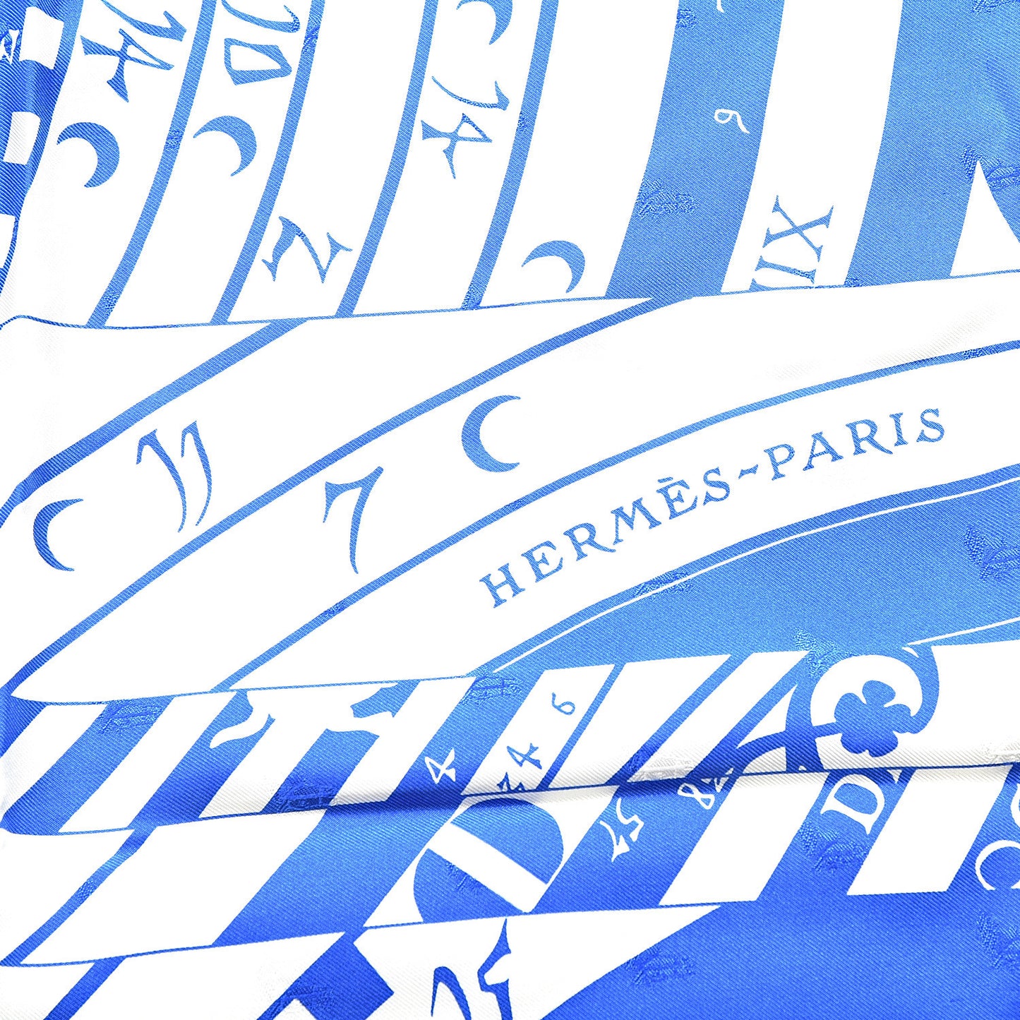 Silk Astrologie Nouvelle Scarf 90 Bleu Royal White
