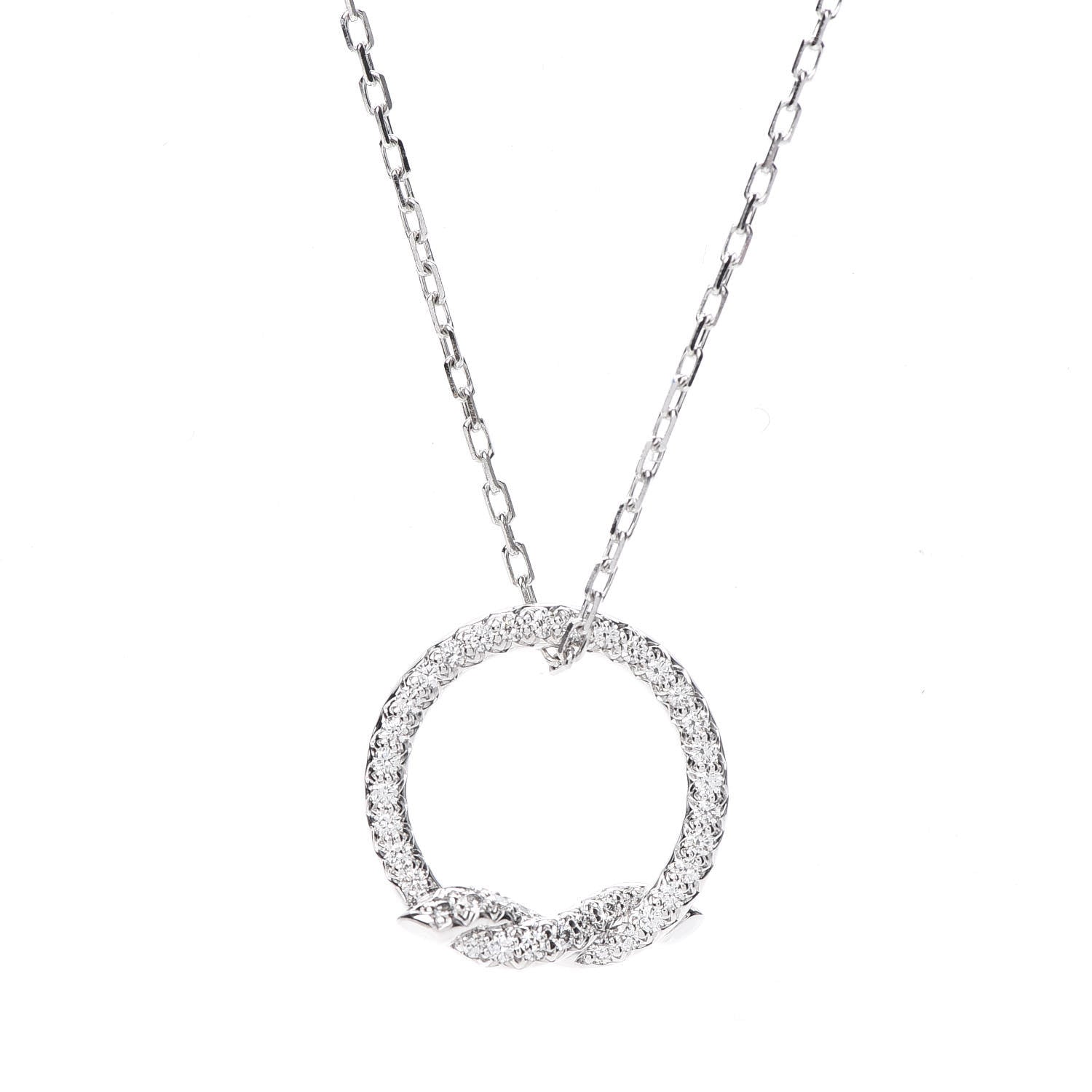 Cartier 18K White Gold Diamond Entrelaces Necklace 4 of 6