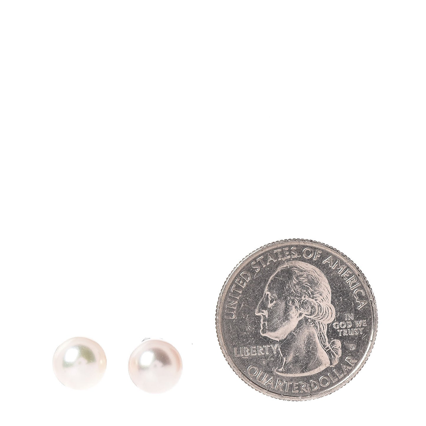 14K White Gold 8mm Akoya Pearl Stud Earrings