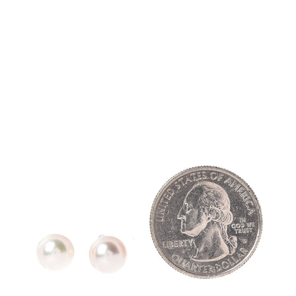 Mikimoto 14K White Gold 8mm Akoya Pearl Stud Earrings 2 of 4
