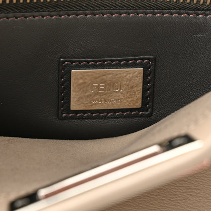 Fendi Vitello Seta Shiny Nappa Elaphe Medium Peekaboo Iconic Satchel Tortora Natural Ebano 6 of 9