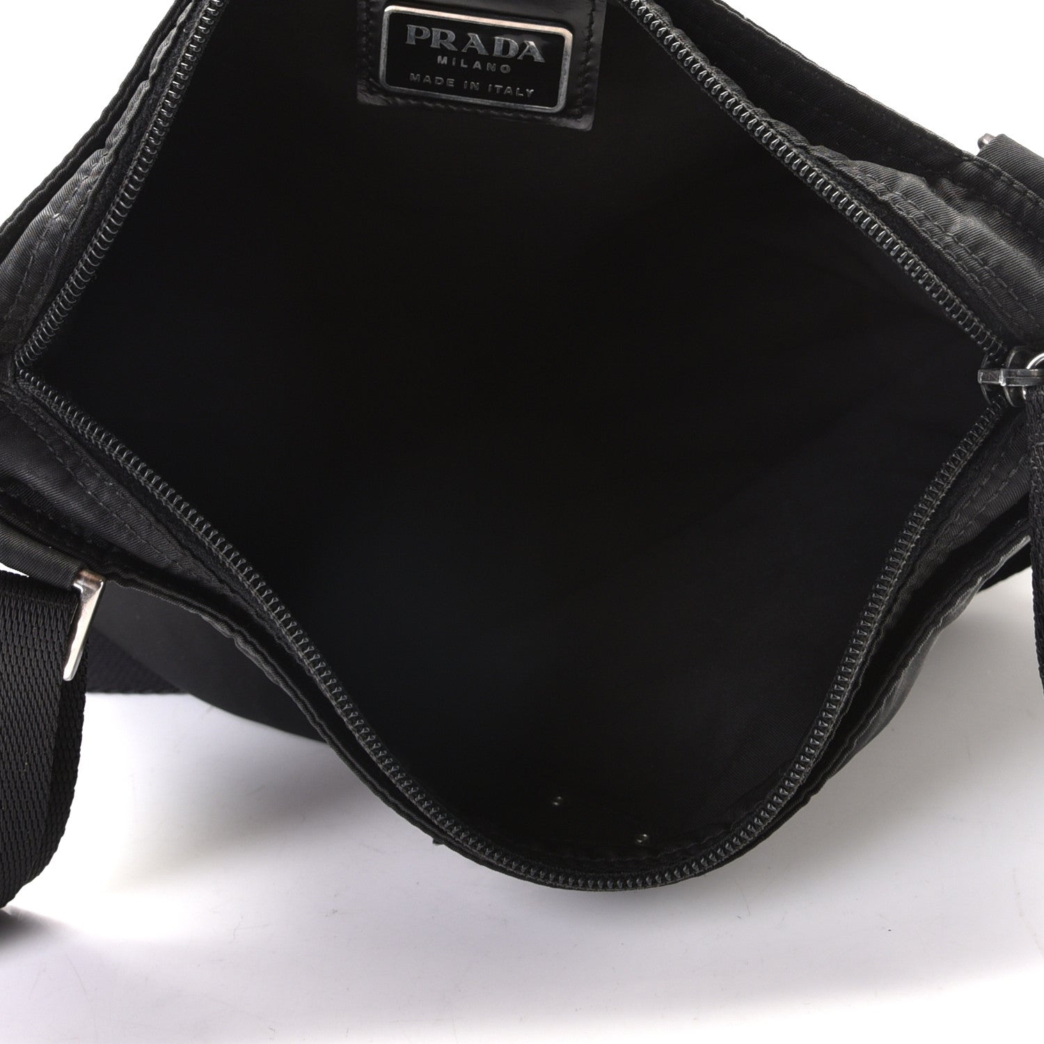 Prada Nylon Flat Messenger Bag Black 5 of 8