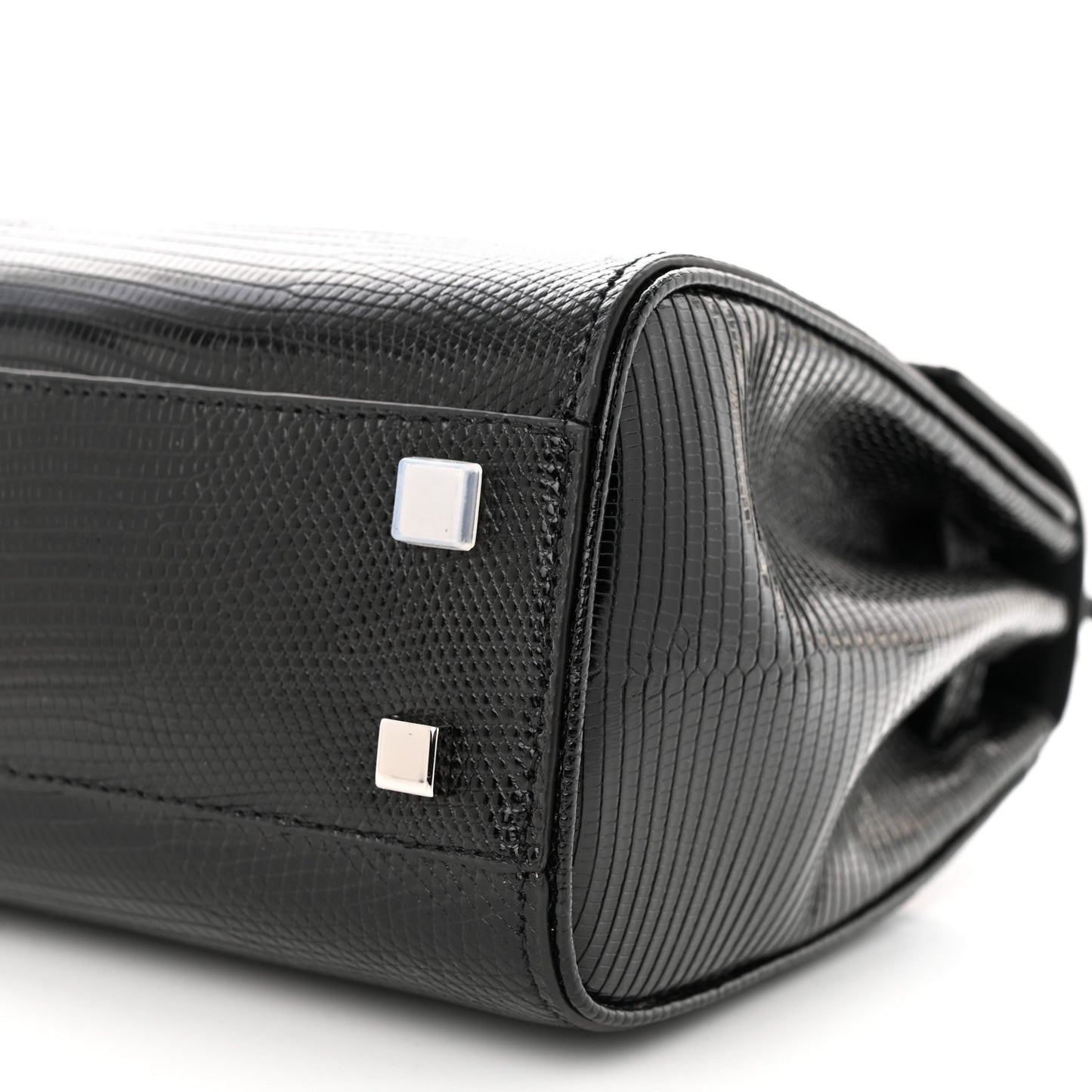 Lizard Le Fermoir Top Handle Bag Small Black