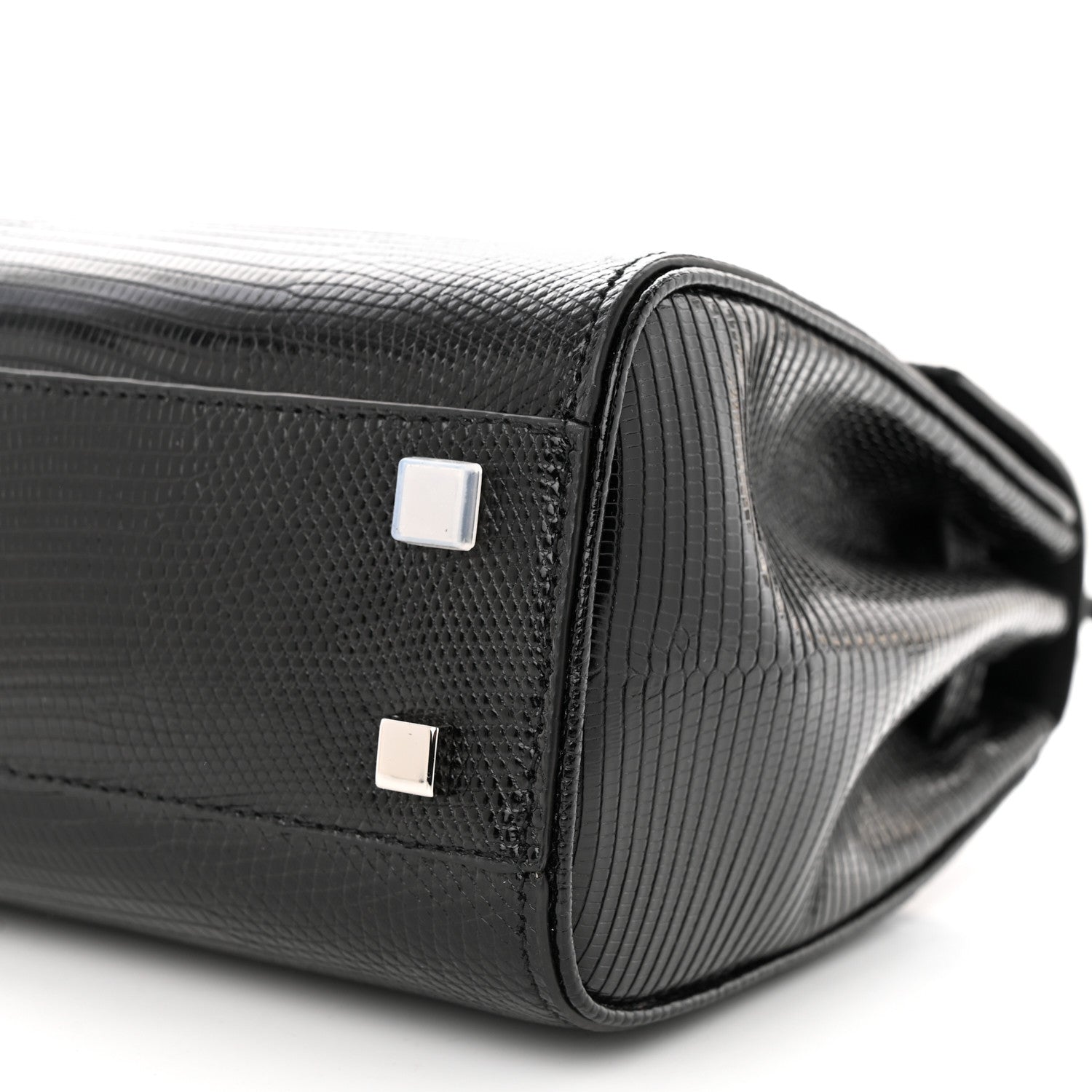 Saint Laurent Lizard Le Fermoir Top Handle Bag Small Black 9 of 9