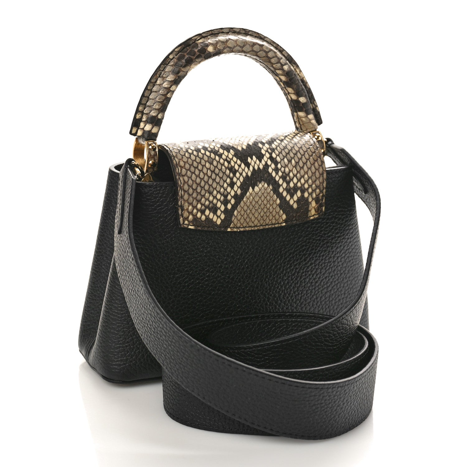 Louis Vuitton Taurillon Snakeskin Mini Capucines Black 3 of 8