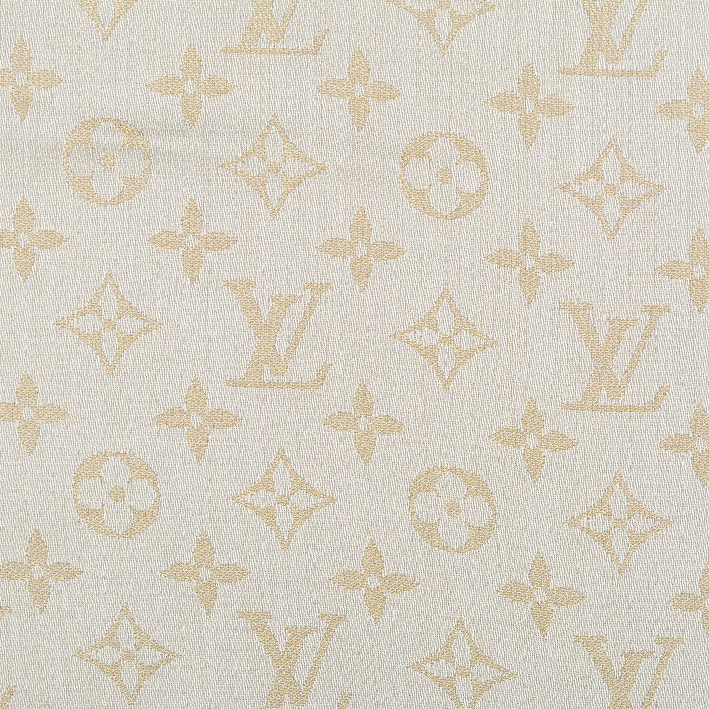 Silk Wool Monogram Shine Shawl Beige