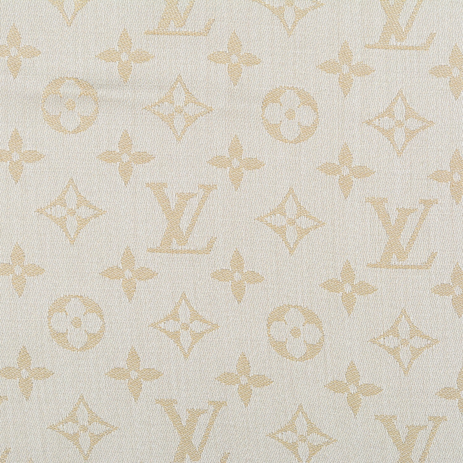 Louis Vuitton Silk Wool Monogram Shine Shawl Beige 1 of 5