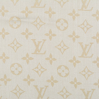 Louis Vuitton Silk Wool Monogram Shine Shawl Beige 1 of 5