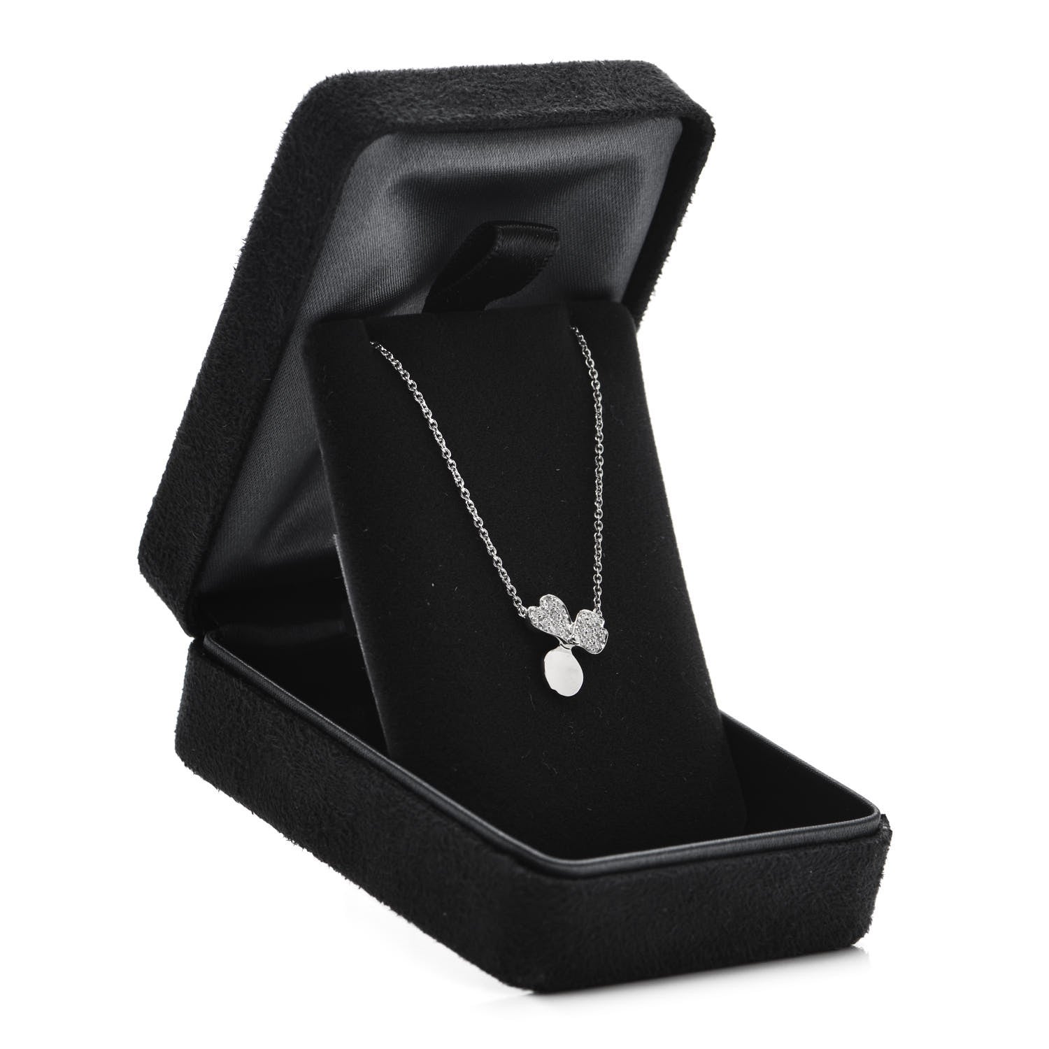 Tiffany Platinum Diamond .17ctw Small Paper Flowers Pendant Necklace 5 of 5