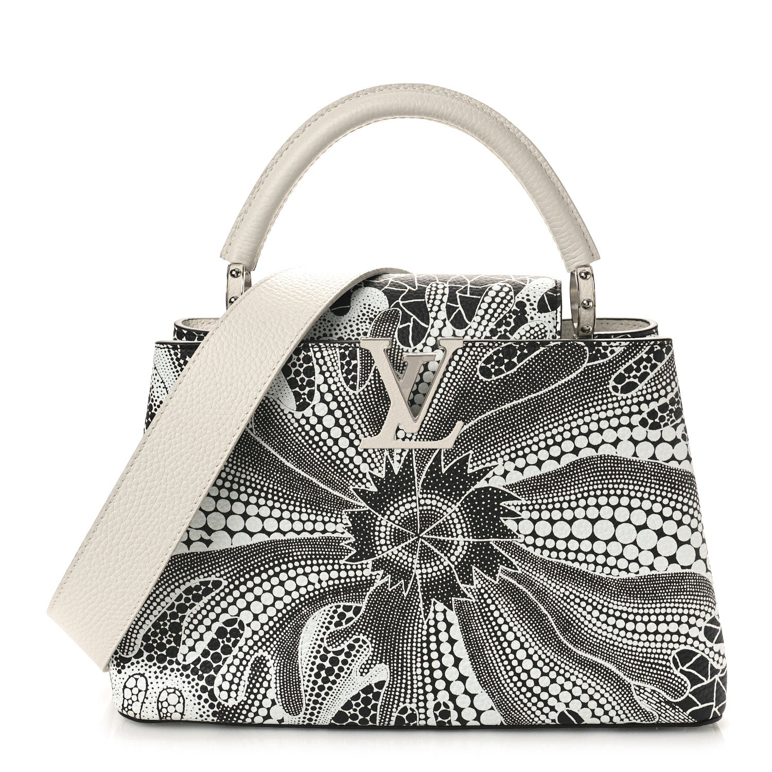 Louis Vuitton LV X YK Taurillon Psychedelic Capucines MM Black White 1 of 11