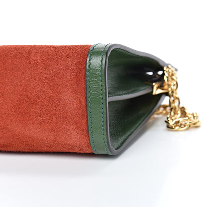 Gucci Suede Calfskin GG Web Small Ophidia Chain Shoulder Bag Brown Red Green 9 of 10