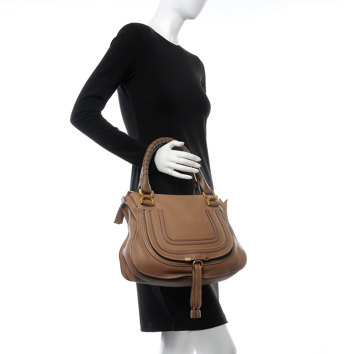 Calfskin Medium Marcie Satchel Nut
