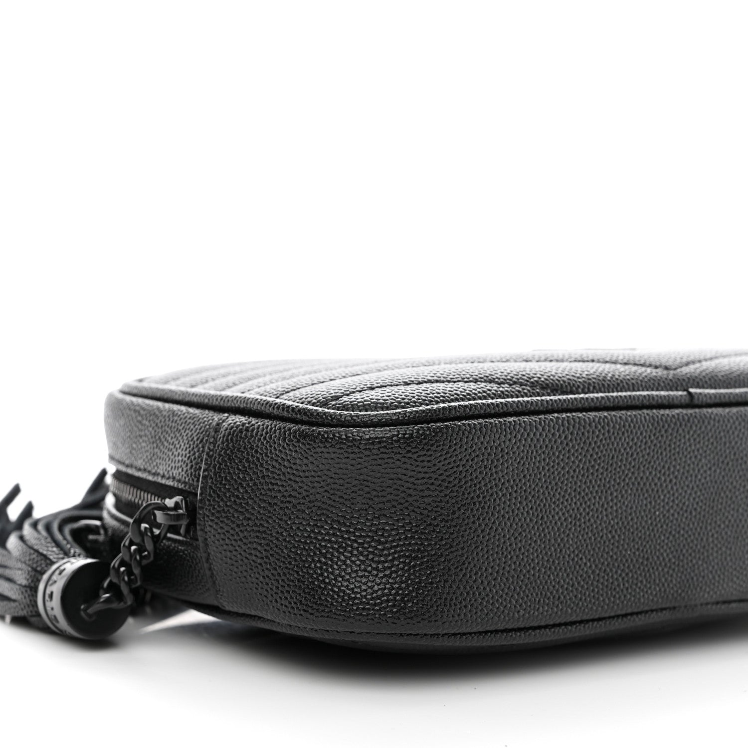 Saint Laurent Grain De Poudre Matelasse Monogram Mini Lou Camera Bag Black 9 of 10