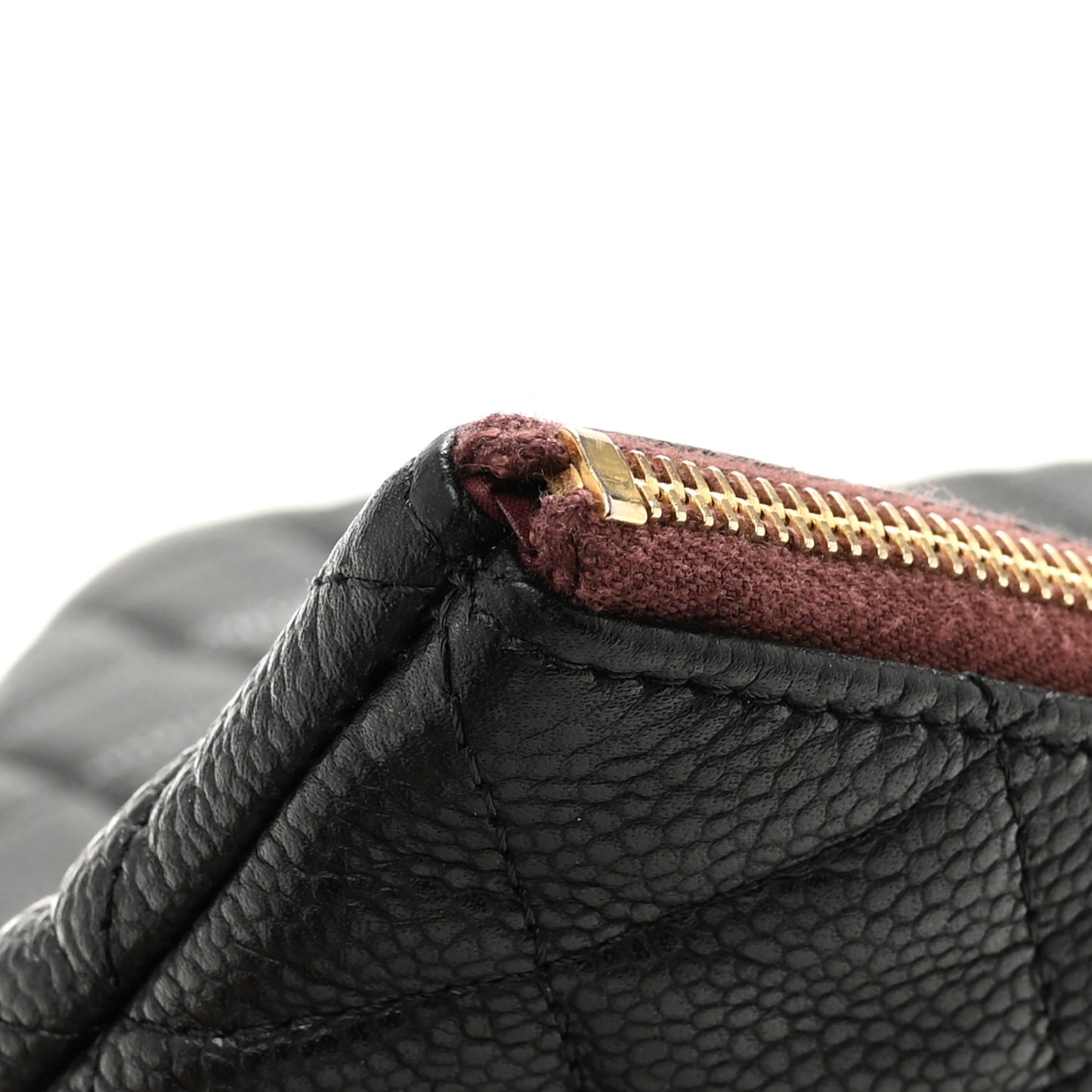Caviar Quilted Large Cosmetic Case Black
