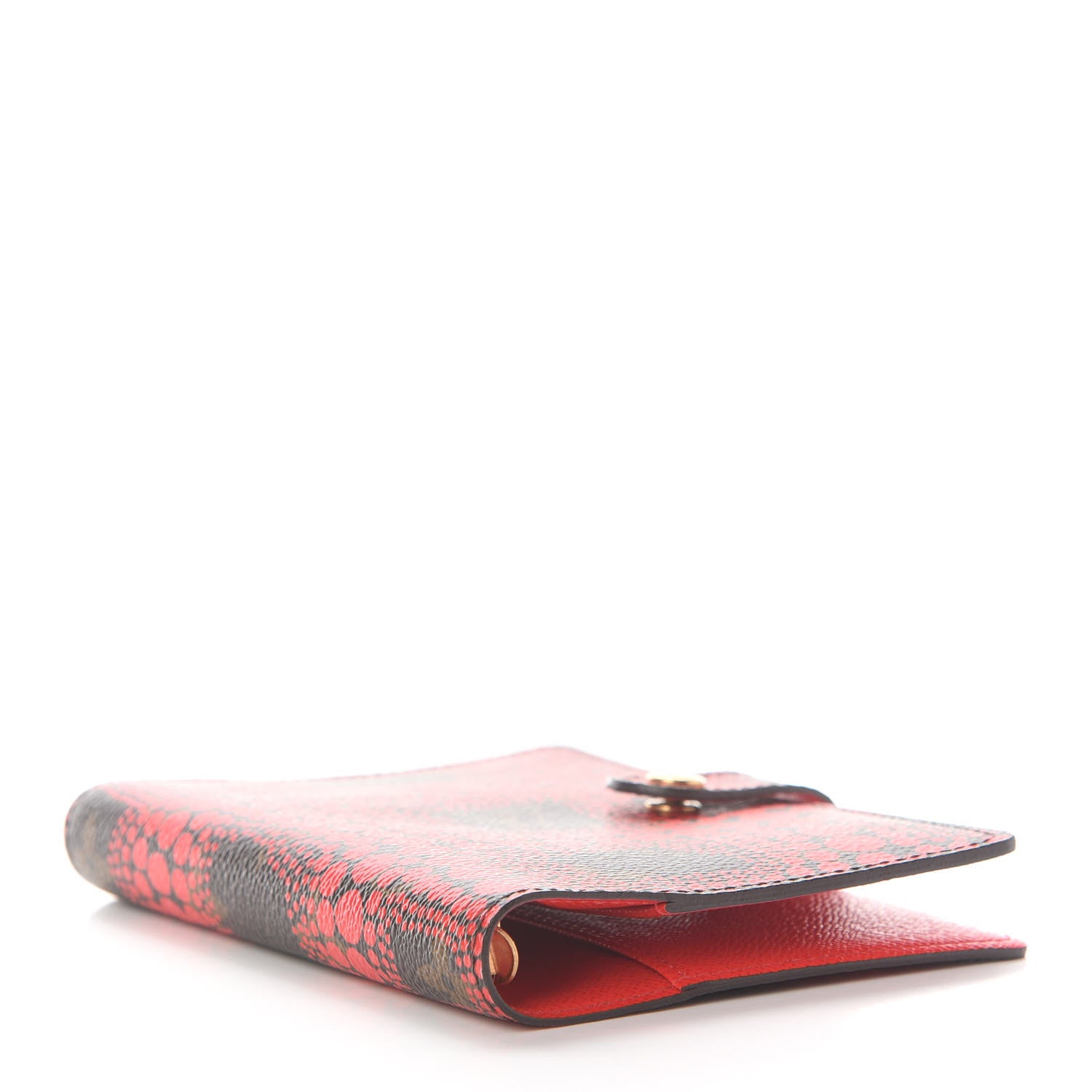 Louis Vuitton Monogram Kusama Town Small Ring Agenda Cover Red 4 of 6