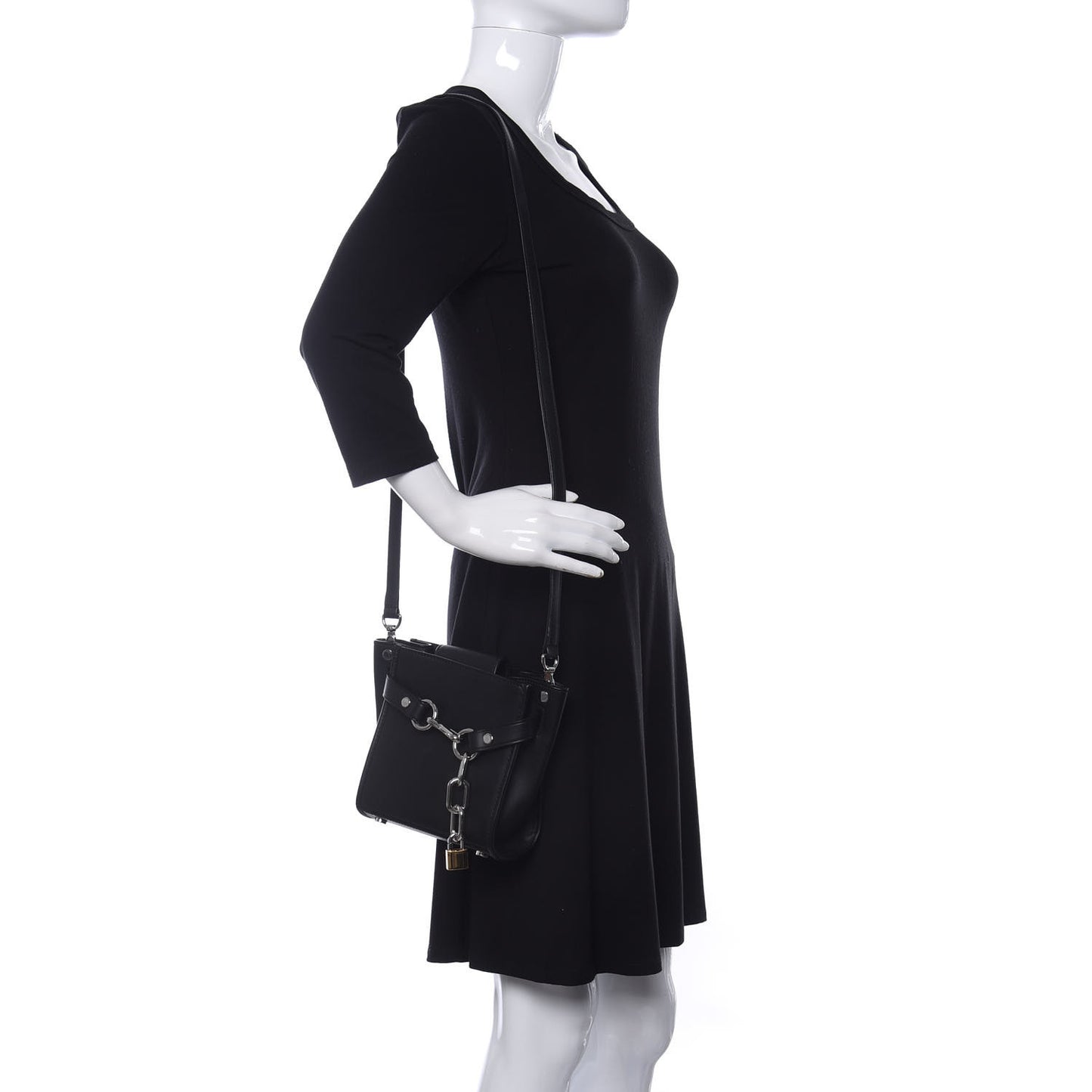 Calfskin Mini Attica Chain Crossbody Black