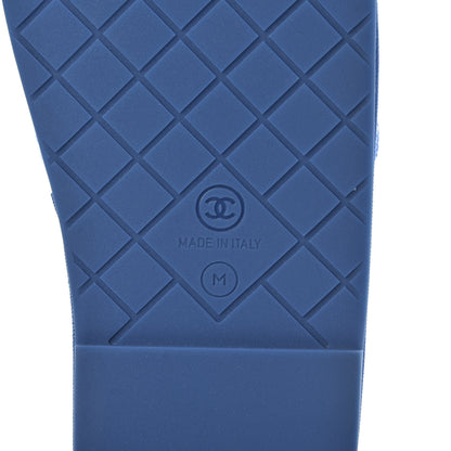 Chanel Tweed CC Flat Mules M Blue 6 of 8