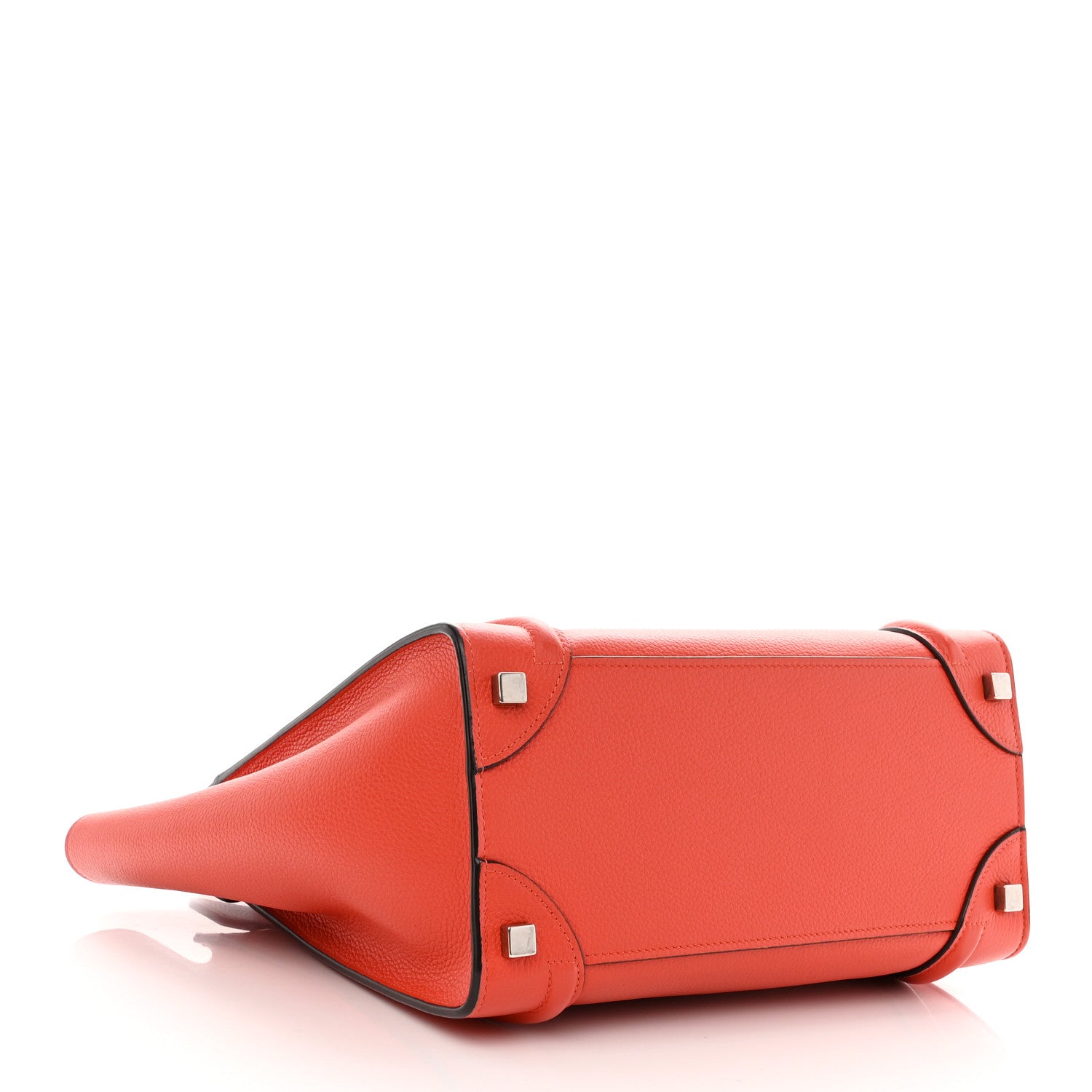 Celine Drummed Calfskin Micro Luggage Vermillion 4 of 8