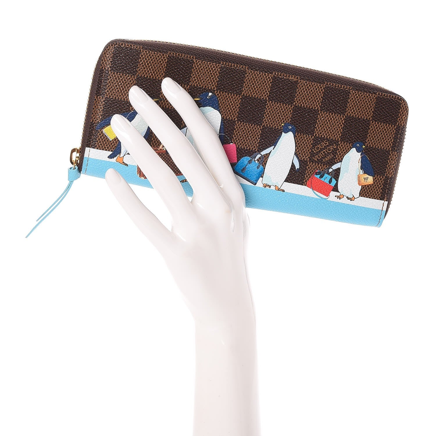 Louis Vuitton Damier Ebene 2017 Christmas Animation Clemence Wallet 2 of 7