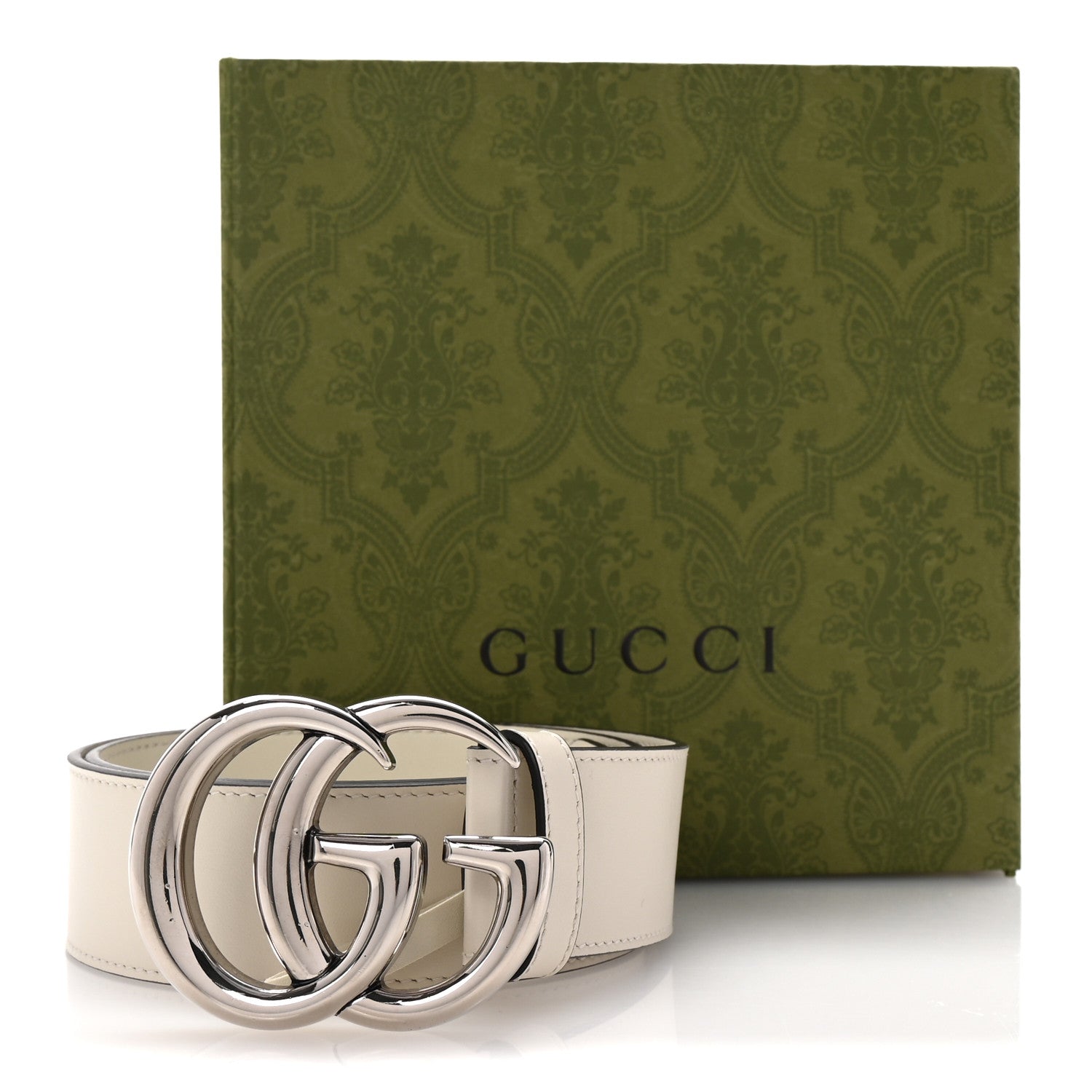 Gucci Calfskin Double G 40mm Belt 70 28 Mystic White 6 of 6
