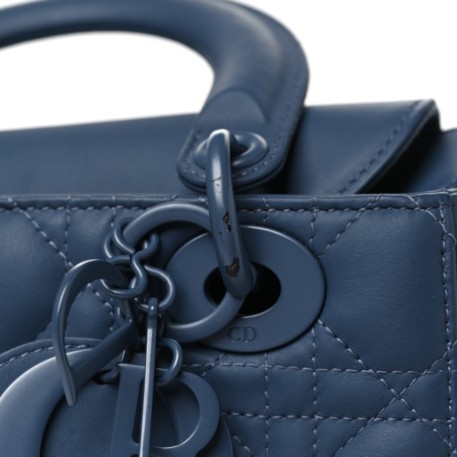 Christian Dior Ultra Matte Calfskin Cannage Small My ABCDior Lady Dior Dark Denim Blue 11 of 13