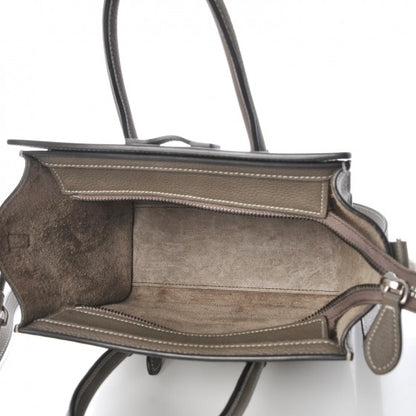 Celine Drummed Calfskin Nano Luggage Souris 5 of 7
