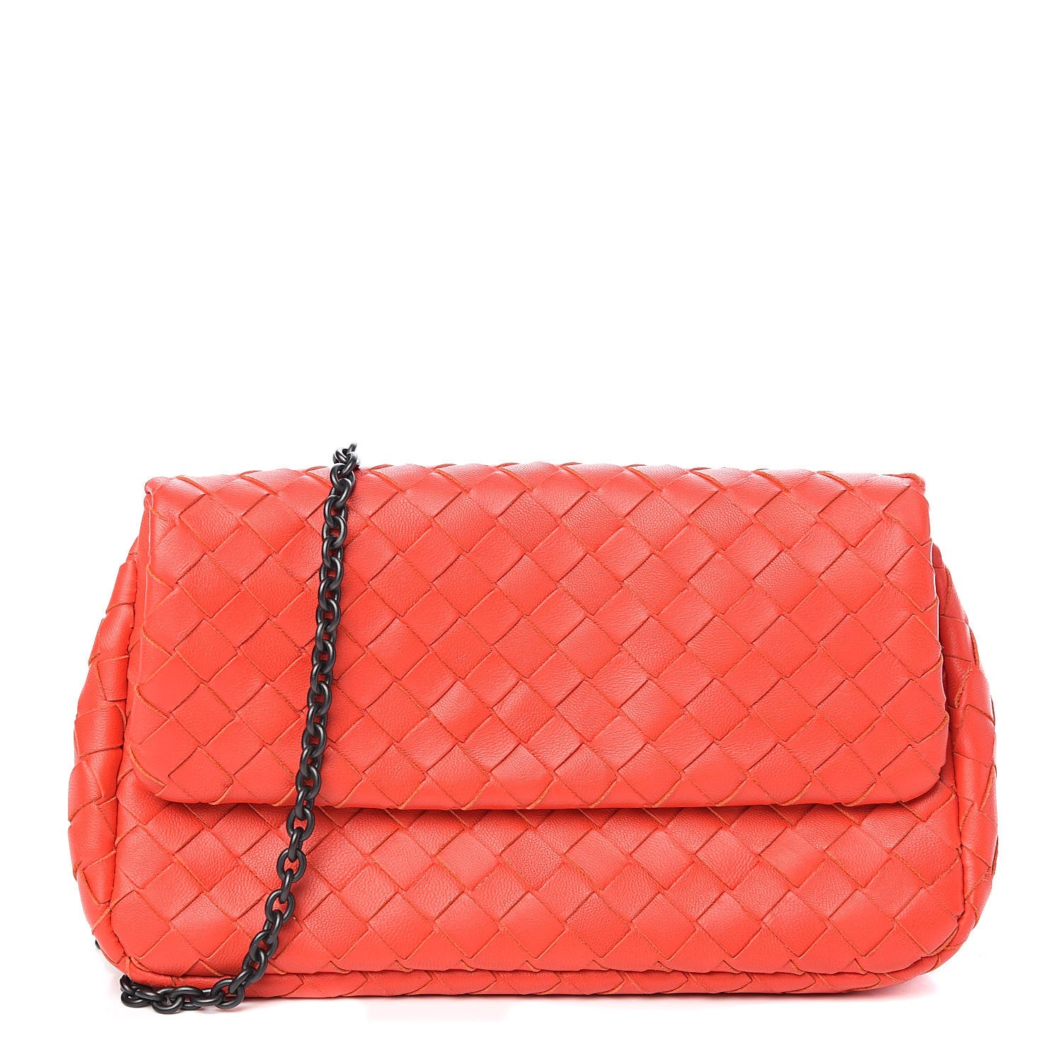 Bottega Veneta Nappa Intrecciato Chain Crossbody Red 1 of 11
