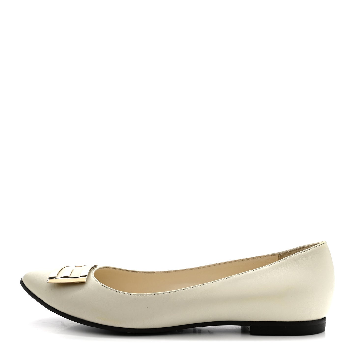 Vitello Cuoio FF Ballerina Flats 37.5 White
