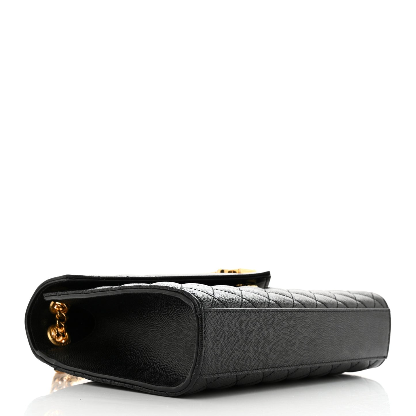Grain De Poudre Textured Mixed Matelasse Triquilt Medium Monogram Satchel Black