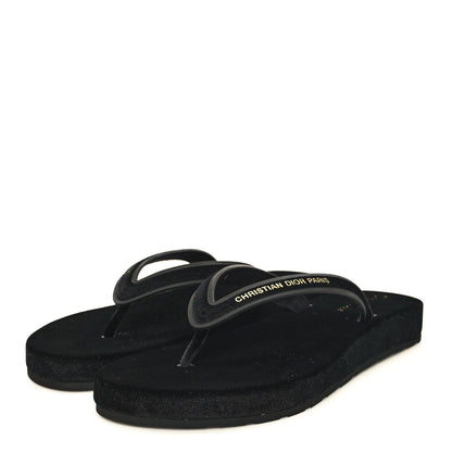 Christian Dior Velvet Diorsea Thong Sandals 40 Black 4 of 9